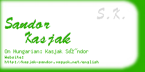 sandor kasjak business card